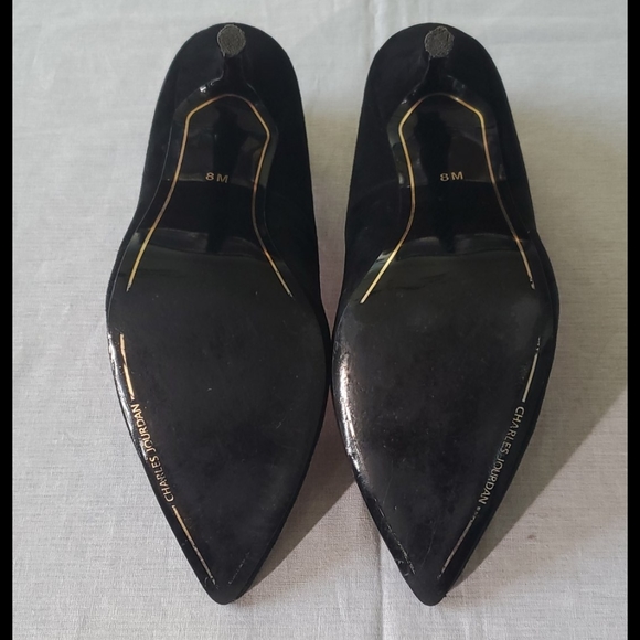 Charles Jourdan black suede pumps shoes - Picture 7 of 11
